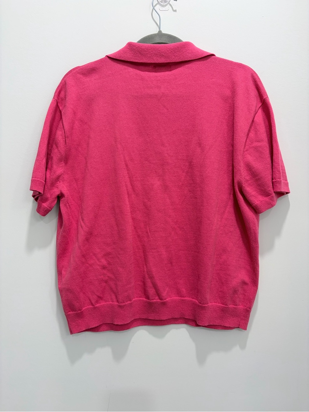 J.Crew Pink Johnny Collar Sweater Polo Large #jcrew #sweaterpolo #pink #preppy - Picture 3 of 7